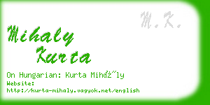 mihaly kurta business card